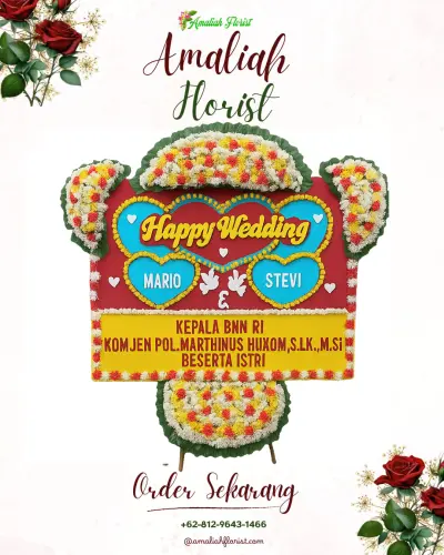Karangan Papan Bunga Pernikahan di Prawirodirjan